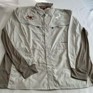 Simms Men's Light beige and Brown fishing outdoor Shirt Jacket